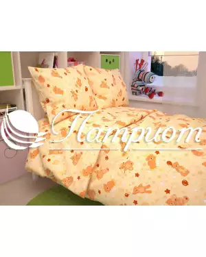 КПБ детский Мишки, персиковый, бязь 125 г/м² 350-4